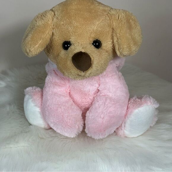 Plush Dog Toy - Tan and Pink - Picture 2 of 9